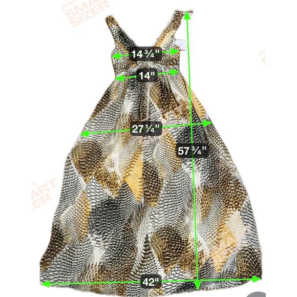 Anne Klein Collection Snake Print Sleeveless Silk Long Dress Sz 6 Formal Elegant - Picture 16 of 16